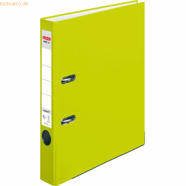 Herlitz Ordner maX.file protect A4 5cm neon grün PP-Kunststoffbezug von Herlitz