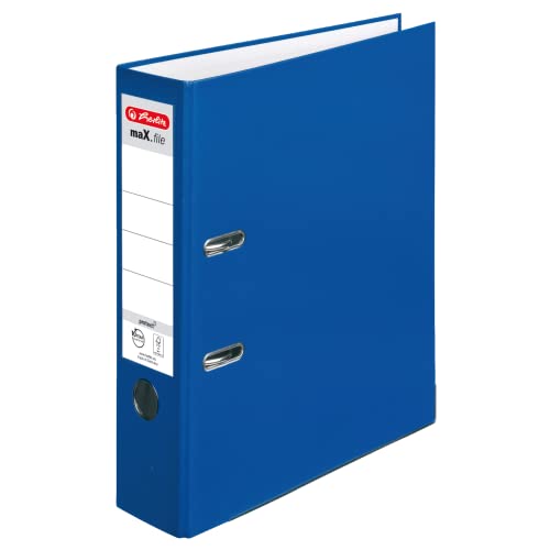 Herlitz Ordner maX.file protect A4 8cm PP-Kunststoffbezug/Papier (blau, 8cm | 20er Pack) von Herlitz