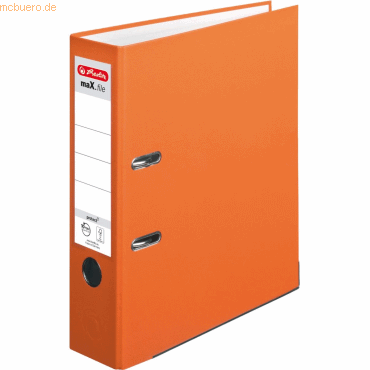 Herlitz Ordner protect Kunststoff (PP) A4 8cm orange maX.file von Herlitz