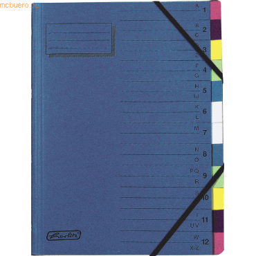 Herlitz Ordnungsmappe 1-12/A-Z 12 Fächer blau Herlitz Ordnungsmappe 1-12/A-Z 12 Fächer blau von Herlitz