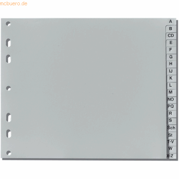 Herlitz Register 1/2 A4 A-Z Kunststoff PP 20-teilig grau Herlitz Register 1/2 A4 A-Z Kunststoff PP 20-teilig grau von Herlitz