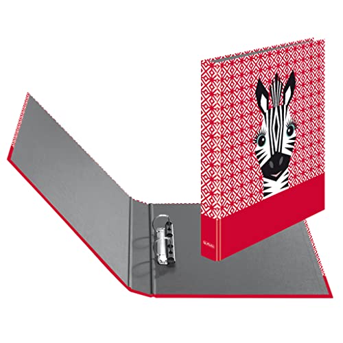 Herlitz Ringbuch, A4 (2 Ringe, 25mm), Motiv: Cute Animals Zebra, 1 Stück, 50040216 von Herlitz