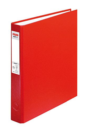 Herlitz Ringbuch maX.file pRotect A5, 1 Stück, 2-Ring-Kombi-Mechanik, 25 mm Füllhöhe, rot von Herlitz
