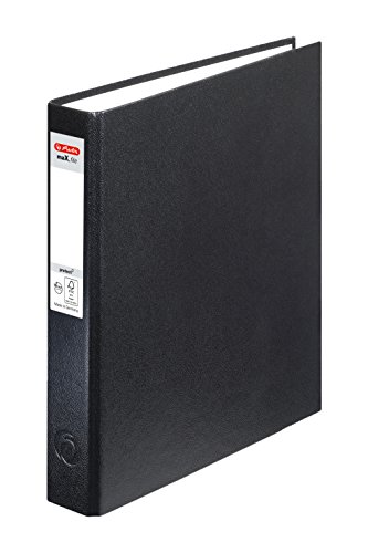 Herlitz Ringbuch maX.file pRotect A5, 1 Stück, 2-Ring-Kombi-Mechanik, 25 mm Füllhöhe, schwarz von Herlitz