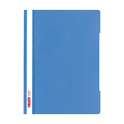 Herlitz Schnellhefter A4 - Quality, Polypropylen-Folie, Glasklar mit Beschriftungsstreifen, baltic blue 1 Stück von Herlitz