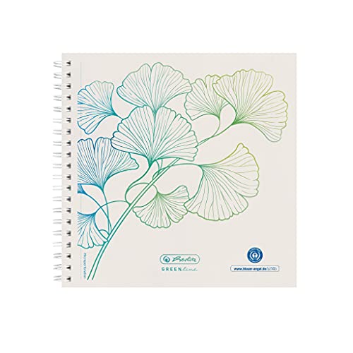 Herlitz Spiralblock GREENline 14,8x14,8 cm, punktkariert / dotted, 100 Blatt, Motiv Ginkgo, 5 Stück Herlitz Spiralblock GREENline 14,8x14,8 cm, punktkariert / dotted, 100 Blatt, Motiv Ginkgo, 5 Stück von Herlitz