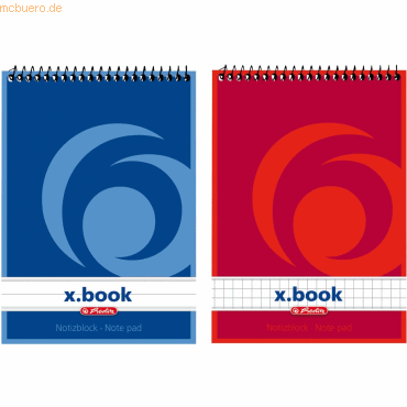 Herlitz Spiralnotizblock A6 50 Blatt kariert VE=4 Stück von Herlitz