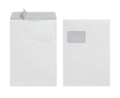 Herlitz Versandtasche C4 90 g Haftklebend mit Fenster, 25 Stück mit Innendruck in Folienpackung, eingeschweißt, weiß (10x 25 Stück) von Herlitz