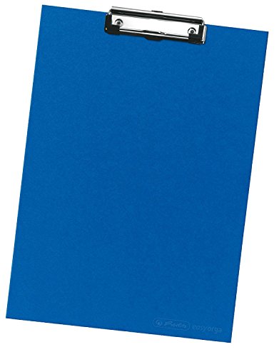 Klemmbrett 10842417 A4 Kraftpapierbezug Klemm-Mechanik mit Aufhaengeoese (10er Set, blau) von Herlitz