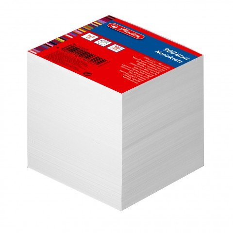 Notizklotz 9x9cm 900 Blatt weiß blanko geleimt Notizklotz 9x9cm 900 Blatt weiß blanko geleimt von Herlitz