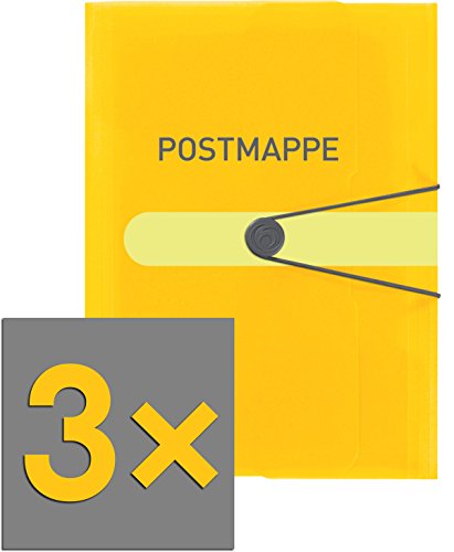 Postmappe A4 PP transparent gelb, 3 Klappen, VE=3 Stück Postmappe A4 PP transparent gelb, 3 Klappen, VE=3 Stück von Herlitz