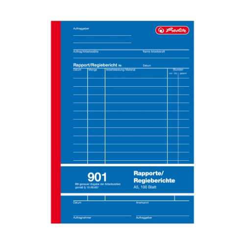 Rapportbuch A5 von Herlitz, holzfreies Papier 100 Blatt gelocht von Herlitz
