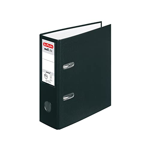 herlitz 10842300 Ordner maX.file protect, A5, hoch, Rückenbreite: 8cm, PP-Folienbezug, schwarz, 10 Stück von Herlitz