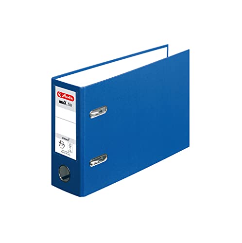 herlitz 10842359 Ordner maX.file protect, A5, quer, Rückenbreite: 8cm, PP-Folienbezug, blau, 10 Stück von Herlitz