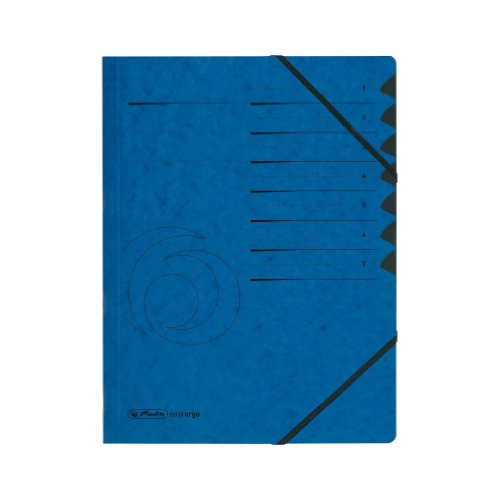 herlitz 10843050 Ordnungsmappe Quality 1-7, A4, blau, 7 Fächer mit Gummizug, 1 Stück von Herlitz