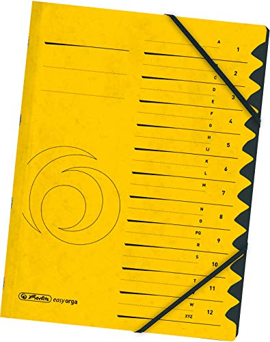 Herlitz 10843340 Ordnungsmappe Quality 1-12, A4, gelb, 12 Fächer mit Gummizug, 1 Stück Herlitz 10843340 Ordnungsmappe Quality 1-12, A4, gelb, 12 Fächer mit Gummizug, 1 Stück von Herlitz