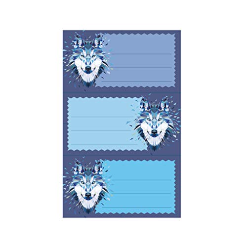 Herlitz 50028214 Buchetiketten, Motiv: Wild Animals Wolf, 1 Packung von Herlitz