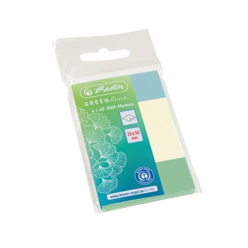 herlitz 50033447 Haft-Memos 20 x 50 mm, 4 x 40 Blatt, Serie: GREENline, 1 Stück herlitz 50033447 Haft-Memos 20 x 50 mm, 4 x 40 Blatt, Serie: GREENline, 1 Stück von Herlitz