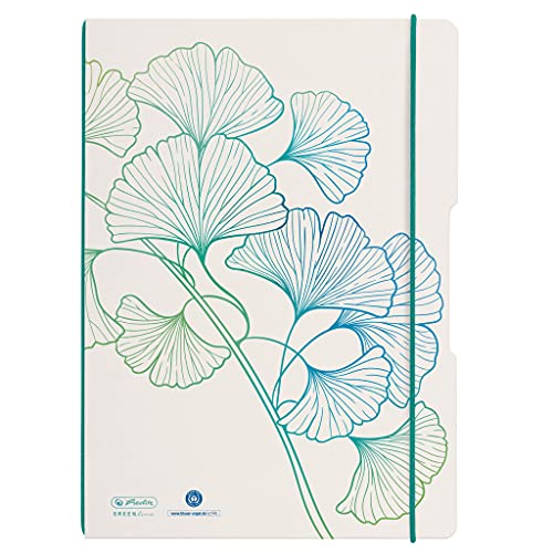 herlitz 50033652 Notizheft flex, A4, 2 x 40 Blatt, liniert und kariert, Motiv: GREENline Ginkgo, 1 Stück herlitz 50033652 Notizheft flex, A4, 2 x 40 Blatt, liniert und kariert, Motiv: GREENline Ginkgo, 1 Stück von Herlitz