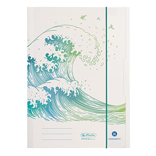 herlitz 50033928 Sammelmappe A4, Motiv: GREENline Welle, 1 Stück, Motiv: Welle von Herlitz