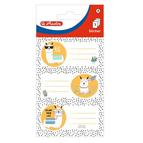 Herlitz 50034284 selbstklebende Buchetiketten, Motiv: Lama, 3 Bogen à 3 Stück Herlitz 50034284 selbstklebende Buchetiketten, Motiv: Lama, 3 Bogen à 3 Stück von Herlitz