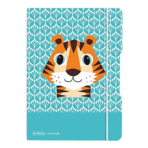 Herlitz 50039821 Notizheft flex A5, 40 Blatt punktiert, Motiv: Cute Animals Tiger, 1 Stück von Herlitz