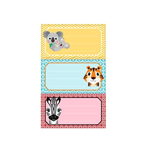 herlitz 50040247 selbstklebende Buchetiketten Cute Animals, FSC, 3 Bogen á 3 Stück, mehrfarbig von Herlitz