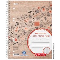 herlitz Collegeblock Recycling Kleinformat kariert mit Rand DIN A5 Innenrand, 1 St. von Herlitz