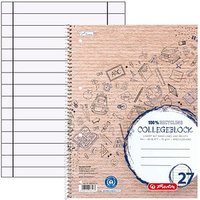 herlitz Collegeblock Recycling Lineatur 27 liniert DIN A4 Innen- und Außenrand, 1 St. von Herlitz