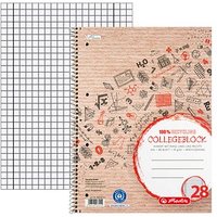 herlitz Collegeblock Recycling Lineatur 28 kariert DIN A4 Innen- und Außenrand, 1 St. von Herlitz