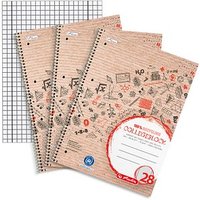 herlitz Collegeblöcke Recycling Lineatur 28 kariert DIN A4 Innen- und Außenrand, 3 St. von Herlitz