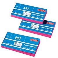 herlitz Doppelnummernblöcke 1-1000, farbsortiert, 10 Blöcke von Herlitz