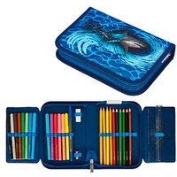 herlitz Federmäppchen Blue Shark dunkelblau, 20,5 x 3,8 cm von Herlitz