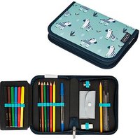 herlitz Federmäppchen Crazy Zebra türkis/schwarz, 20,5 x 3,8 cm von Herlitz
