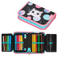 herlitz Federmäppchen Cute Cat schwarz / Motiv, 20,5 x 3,8 cm von Herlitz