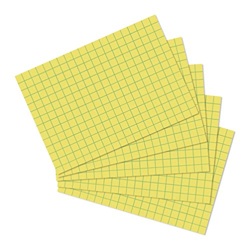 Herlitz 10901445 Karteikarte A6, kariert, gelb, 100 Stück, 2 von Herlitz