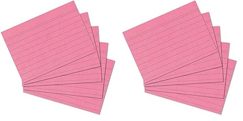 herlitz Karteikarte A6, liniert, rosa, 100 Stück (Packung mit 2) von Herlitz