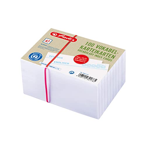 Herlitz Karteikarten, Papier, Weiß, A7 Herlitz Karteikarten, Papier, Weiß, A7 von Herlitz