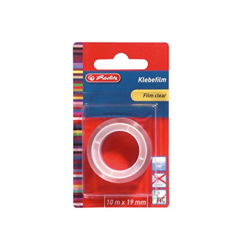 herlitz Klebeband transparent, Klebefilm 10 m x 19 mm, 1 Rolle, extra stark, reißfest von Herlitz