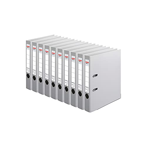 herlitz Ordner maX.file protect plus, DIN A4, Rückenbreite 50 oder 80 mm grau 10 50 von Herlitz