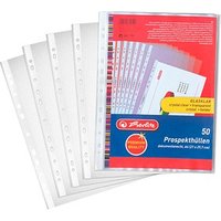 herlitz Prospekthüllen DIN A4 glasklar glatt 0,09 mm, 50 St. von Herlitz