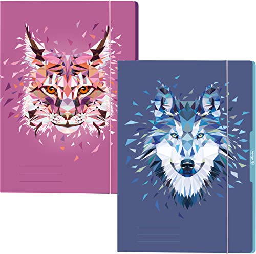 herlitz Sammelmappe A4, Motiv: Wild Animals Luchs + Wolf von Herlitz