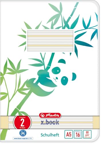 Schulheft A5 GREENline 16 Blatt Lineatur 02 Motiv Panda Schulheft A5 GREENline 16 Blatt Lineatur 02 Motiv Panda von Herlitz