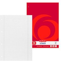 herlitz Schulheft x.book Lineatur 28 kariert DIN A4 mit Randlinie (innen), 50 Blatt, 1 St. von Herlitz
