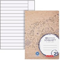 herlitz Schulheft Recycling Lineatur 25 liniert mit Rand DIN A4 Außenrand, 16 Blatt, 1 St. von Herlitz