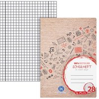 herlitz Schulheft Recycling Lineatur 28 kariert mit Rand DIN A4 mit Randlinie (innen und außen), 16 Blatt, 1 St. von Herlitz
