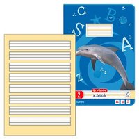 herlitz Schulhefte Delfin x.book Lineatur 2 liniert A4 ohne Rand, 16 Blatt, 1 St. von Herlitz
