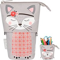 herlitz Stiftehalter Kitty grau Kunststoff 14,0 x 7,5 x 18,5 cm von Herlitz