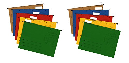 10 Hängemappen / DIN A4 / Kraftkarton 230g/m² / 5 Farben von Herltz