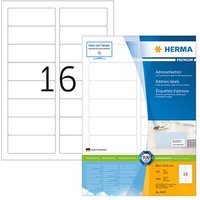 1.600 HERMA Etiketten 4479 weiß 88,9 x 33,8 mm von Herma